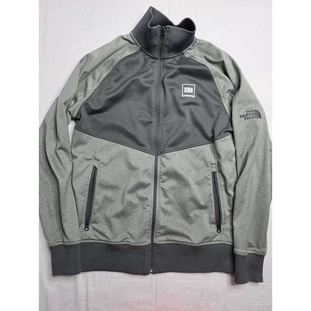 The North Face Track Jacket Men's M Gray Black Colorblock Full Zip Performance